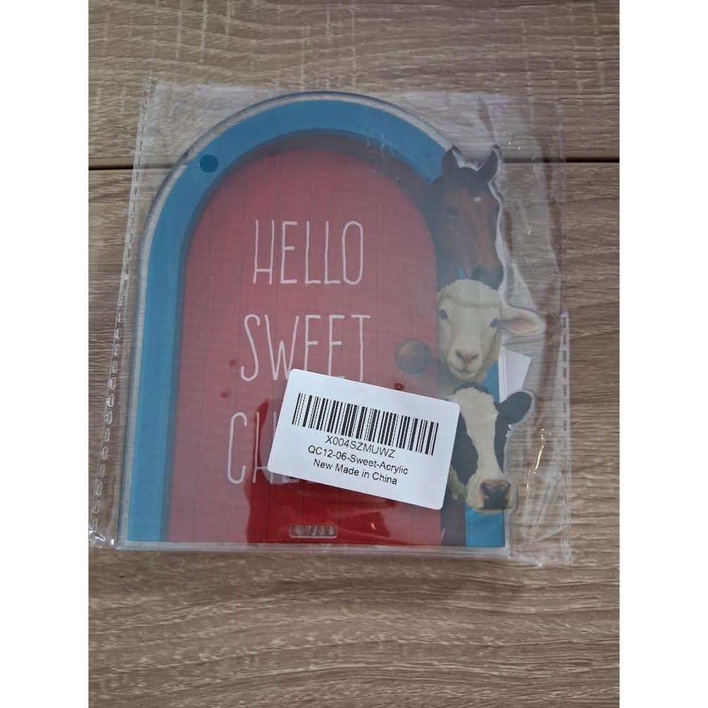 Hello Sweet Cheeks Farm Animal Acrylic Red Barn Nursery Decor New